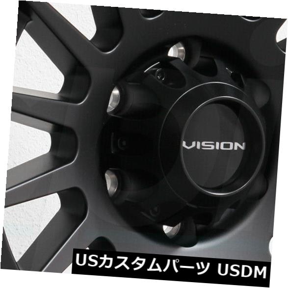 海外輸入ホイール 18x9 Vision 417クリープ8x6.5 / 8x165.1 -12サテンブラックホイールリムセット(4) 18x9 Vision 417 Creep 8x6.5/8x165.1 -12 Satin Black Wheels Rims Set(4) 【並行輸入品】