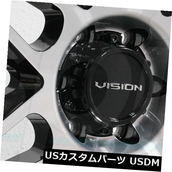 海外輸入ホイール 20x10 Vision 388 Shadow 5x5.5 / 5x139.7 -25ブラックマシニングホイールリムセット（4） 20x10 Vision 388 Shadow 5x5.5/5x139.7 -25 Black Machined Wheels Rims Set(4) 【並行輸入品】