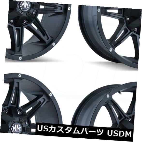 海外輸入ホイール 20x9メイヘムランページ5x5.5 / 5x139.7 0マットブラックホイールリムセット(4) 20x9 Mayhem Rampage 5x5.5/5x139.7 0 Matte Black Wheels Rims Set(4) 【並行輸入品】