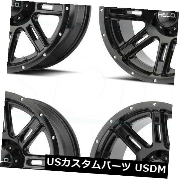 海外輸入ホイール 20x9 Helo HE900 8x6.5 / 8x165.1 18グロスブラックホイールリムセット（4） 20x9 Helo HE900 8x6.5/8x165.1 18 Gloss Black Wheels Rims Set(4) 【並行輸入品】