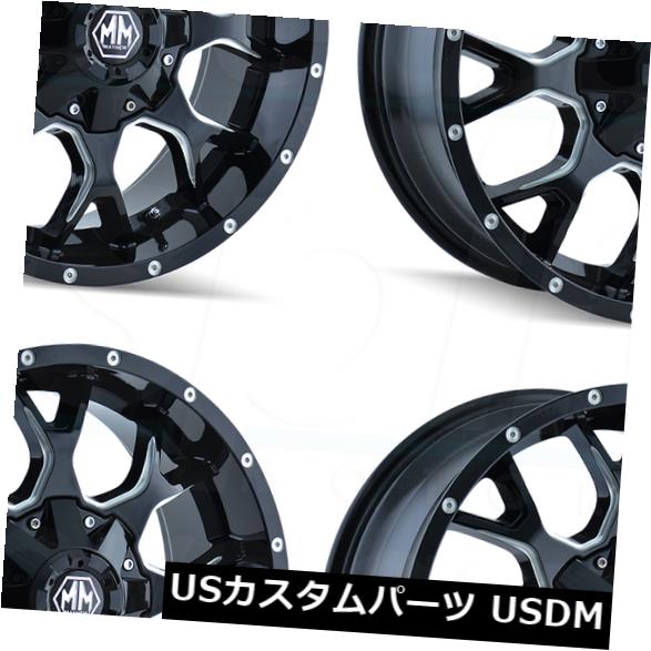 海外輸入ホイール 20x9 Mayhem Warrior 6x120 / 6x5.5 0ブラックミルドホイールリムセット（4） 20x9 Mayhem Warrior 6x120/6x5.5 0 Black Milled Wheels Rims Set(4) 【並行輸入品】 235,290円