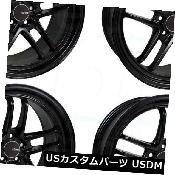 海外輸入ホイール 18x8.5 Enkei TSP5 5x114.3 40マットブラックホイールリムセット（4） 18x8.5 Enkei TSP5 5x114.3 40 Matte Black Wheels Rims Set(4) 【並行輸入品】
