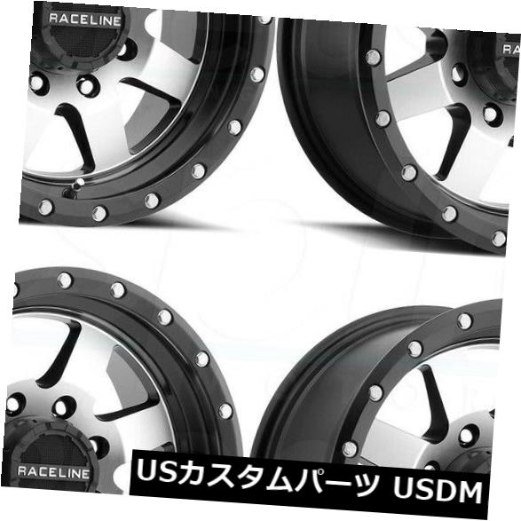 海外輸入ホイール 18x9 Raceline 935M Defender 5x5 / 5x127 18加工ブラックホイールリムセット（4） 18x9 Raceline 935M Defender 5x5/5x127 18 Machined Black Wheels Rims Set(4) 【並行輸入品】