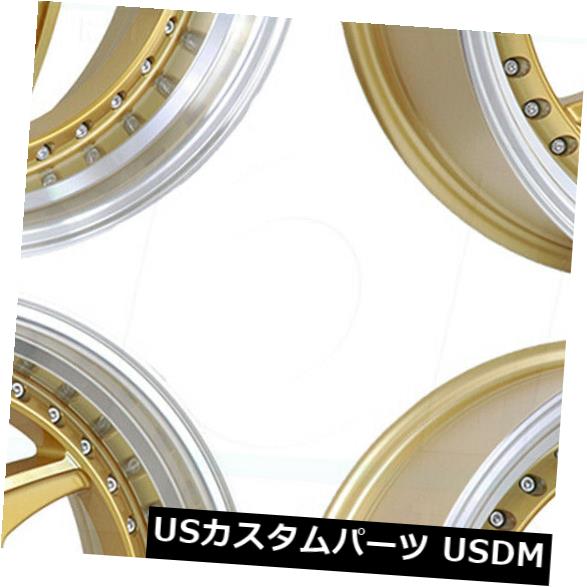 海外輸入ホイール 18x9.5 Regen5 R34 5x114.3 38ゴールドホイールリムセット(4) 18x9.5 Regen5 R34 5x114.3 38 Gold Wheels Rims Set(4) 【並行輸入品】|カスタムパーツ WORLD倉庫