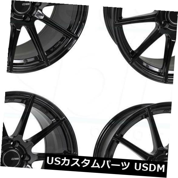 海外輸入ホイール 18x8.5 Enkei TS10 5x114.3 50グロスブラックホイールリムセット（4） 18x8.5 Enkei TS10 5x114.3 50 Gloss Black Wheels Rims Set(4) 【並行輸入品】
