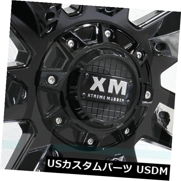 海外輸入ホイール 20x10 Xtreme XM326 5x115 / 5x5 / 5x12 7 -12グロスブラッククロームインサートホイールセット（4） 20x10 Xtreme XM326 5x115/5x5/5x127 -12 Gloss Black Chrome Insert Wheels Set(4) 【並行輸入品】