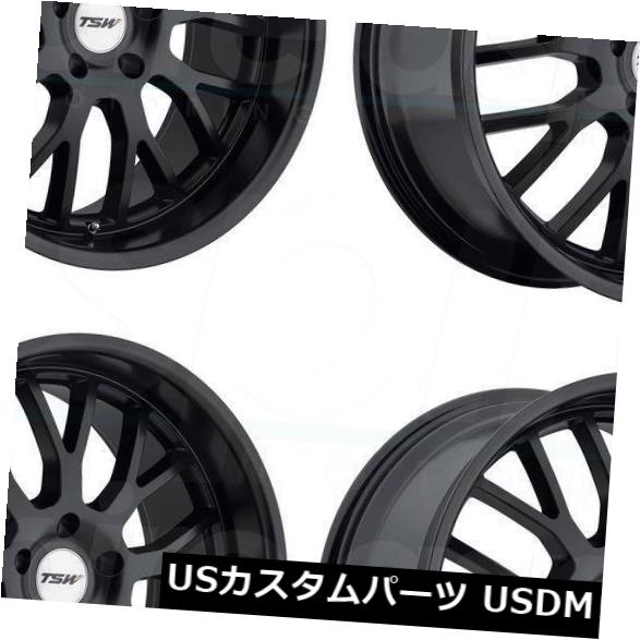 海外輸入ホイール 17x8 TSW Tremblant 5x100 35マットブラックホイールリムセット（4） 17x8 TSW Tremblant 5x100 35 Matte Black Wheels Rims Set(4) 【並行輸入品】
