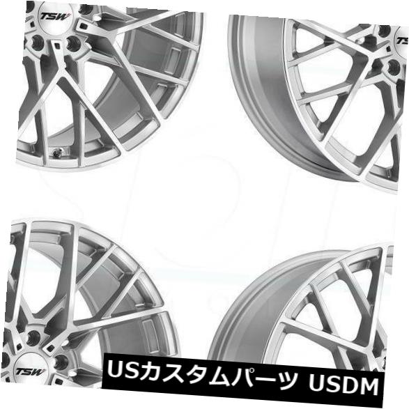 海外輸入ホイール 17x8 TSW Sebring 5x112 32シルバーホイールリムセット（4） 17x8 TSW Sebring 5x112 32 Silver Wheels Rims Set(4) 【並行輸入品】