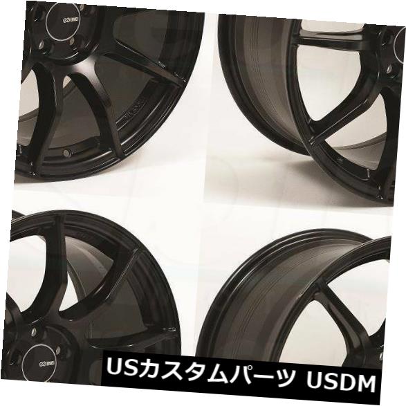 海外輸入ホイール 18x8.5 Enkei TS9 5x114.3 35ブラックペイントホイールリムセット（4） 18x8.5 Enkei TS9 5x114.3 35 Black Paint Wheels Rims Set(4) 【並行輸入品】