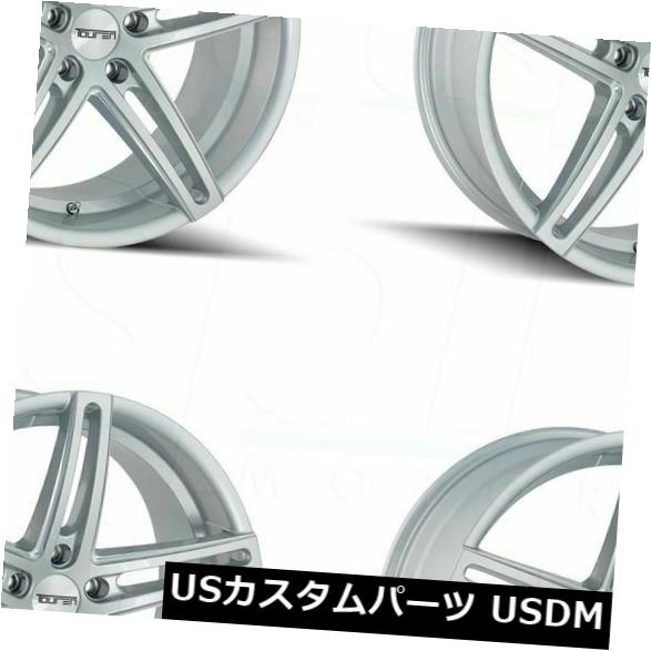海外輸入ホイール 20x10 Touren TR73 5x120 20グロスシルバーミルドホイールリムセット（4） 20x10 Touren TR73 5x120 20 Gloss Silver Milled Wheels Rims Set(4) 【並行輸入品】