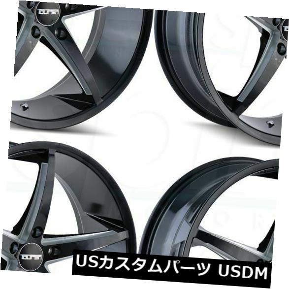 海外輸入ホイール 20x8.5 Touren TR70 5x115 20ブラックミルドホイールリムセット(4) 20x8.5 Touren TR70 5x115 20 Black Milled Wheels Rims Set(4) 【並行輸入品】