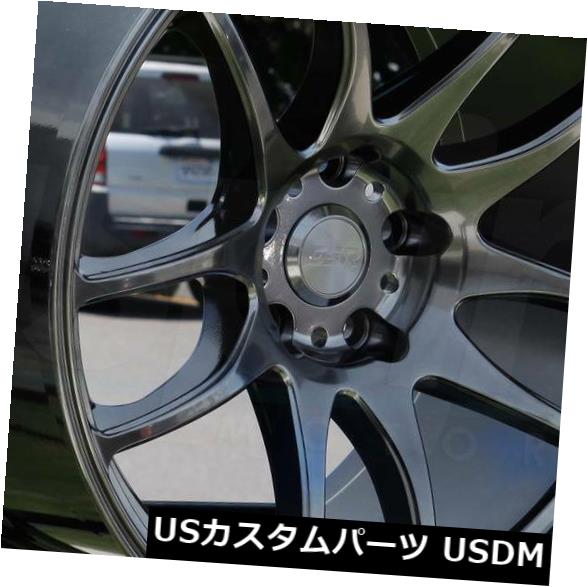 海外輸入ホイール 18x9.5 / 18x10.5 ESR SR08 SR8 5x112 15/15ハイパーブラックホイールリムセット（4） 18x9.5/18x10.5 ESR SR08 SR8 5x112 15/15 Hyper Black Wheels Rims Set(4) 【並行輸入品】