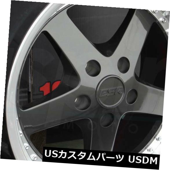 海外輸入ホイール 18x9.5 / 18x10.5 ESR SR04 SR4 5x112 35/22ガンメタルホイールリムセット（4） 18x9.5/18x10.5 ESR SR04 SR4 5x112 35/22 Gun Metal Wheels Rims Set(4) 【並行輸入品】