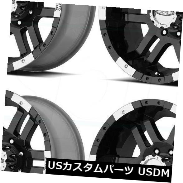 海外輸入ホイール 18x9 Moto Metal MO951 6x5.5 / 6x139.7 -12ブラックマシンホイールリムセット（4） 18x9 Moto Metal MO951 6x5.5/6x139.7 -12 Black Machine Wheels Rims Set(4) 【並行輸入品】