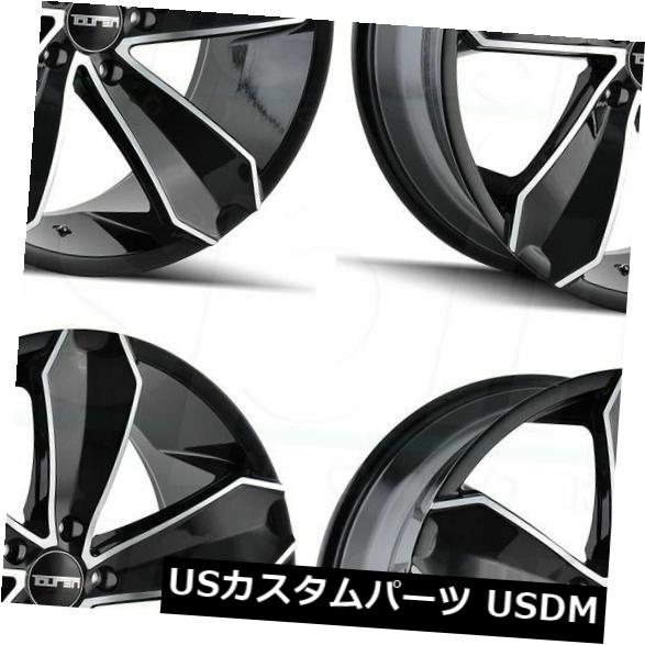 海外輸入ホイール 20x10 Touren TR71 5x112 40グロスブラックマシンドホイールリムセット(4) 20x10 Touren TR71 5x112 40 Gloss Black Machined Wheels Rims Set(4) 【並行輸入品】
