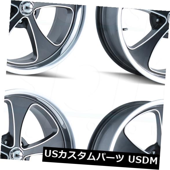 海外輸入ホイール 20x8.5 / 20x10リドラー645 5x114.3 0/0ブラックポリッシュリップホイールリムセット（4） 20x8.5/20x10 Ridler 645 5x114.3 0/0 Black Polished Lip Wheels Rims Set(4) 【並行輸入品】