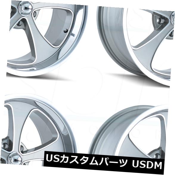 海外輸入ホイール 20x8.5 / 20x10リドラー645 5x5 / 5x127 0/0ガンメタルホイールリムセット（4） 20x8.5/20x10 Ridler 645 5x5/5x127 0/0 Gunmetal Wheels Rims Set(4) 【並行輸入品】