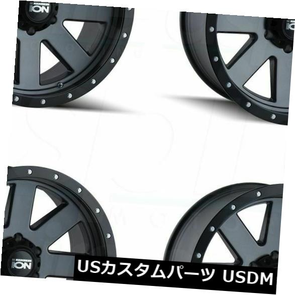 海外輸入ホイール 20x9イオン134 6x5.5 / 6x139.7 18マットガンメタルホイールリムセット(4) 20x9 Ion 134 6x5.5/6x139.7 18 Matte Gunmetal Wheels Rims Set(4) 【並行輸入品】