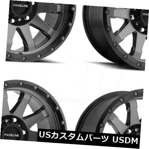 海外輸入ホイール 17x8.5 Raceline 934Gクラッチ8x170 0ガンメタルホイールリムセット（4） 17x8.5 Raceline 934G Clutch 8x170 0 Gun Metal Wheels Rims Set(4) 【並行輸入品】