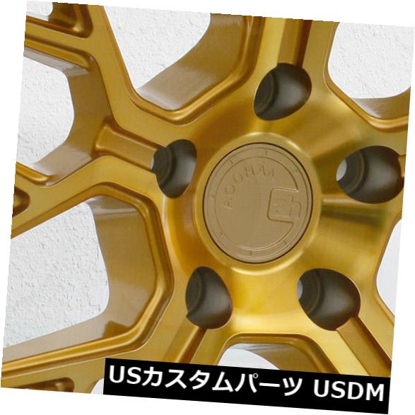 海外輸入ホイール 20x10.5 Aodhan LS009 LS9 5x120 35ゴールドホイールリムセット（4） 20x10.5 Aodhan LS009 LS9 5x120 35 Gold Wheels Rims Set(4) 【並行輸入品】