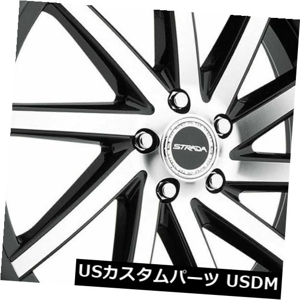 海外輸入ホイール 22x9 Strada S41 Sega 5x112 35ブラックマシンホイールリムセット（4） 22x9 Strada S41 Sega 5x112 35 Black Machine Wheels Rims Set(4) 【並行輸入品】 230,505円
