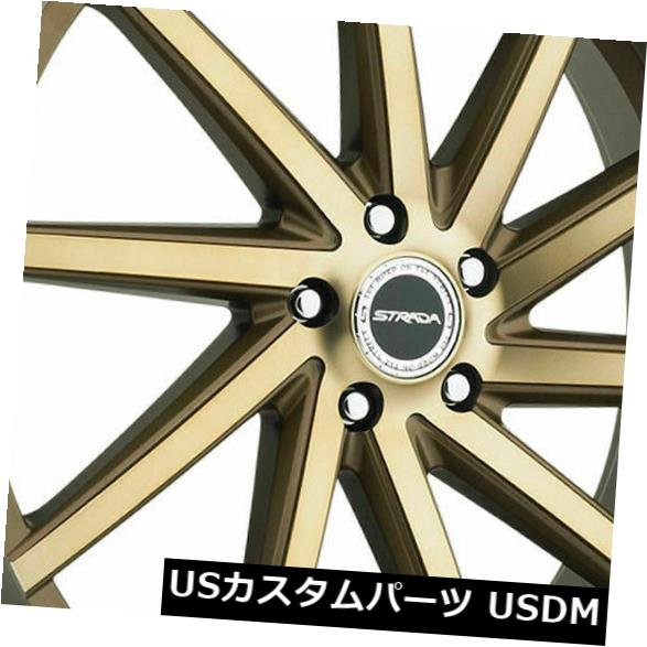 海外輸入ホイール 22x9 Strada S41 Sega 5x120 35ブロンズホイールリムセット（4） 22x9 Strada S41 Sega 5x120 35 Bronze Wheels Rims Set(4) 【並行輸入品】