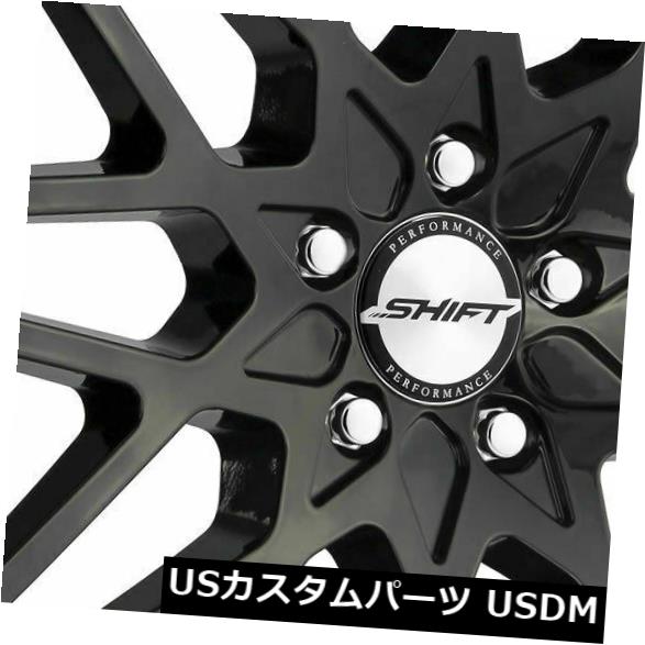 海外輸入ホイール 22x9シフトH32フォーミュラ5x115 15ブラックホイールリムセット（4） 22x9 Shift H32 Formula 5x115 15 Black Wheels Rims Set(4) 【並行輸入品】