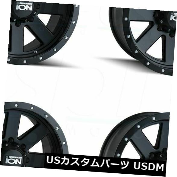 海外輸入ホイール 20x10イオン134 8x170 -19マットブラックホイールリムセット（4） 20x10 Ion 134 8x170 -19 Matte Black Wheels Rims Set(4) 【並行輸入品】