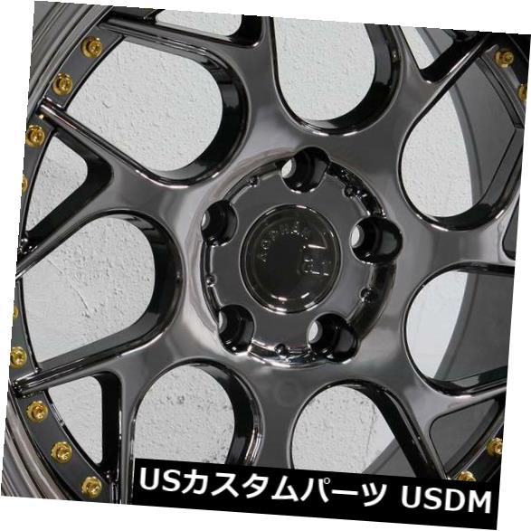 海外輸入ホイール 18x9.5 Aodhan DS01 DS1 5x100 35ブラックバキュームホイールリムセット（4） 18x9.5 Aodhan DS01 DS1 5x100 35 Black Vacuum Wheels Rims Set(4) 【並行輸入品】