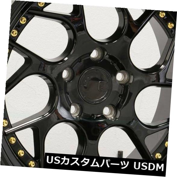 海外輸入ホイール 19x9.5 Aodhan DS01 DS1 5x108 22グロスブラックホイールリムセット（4） 19x9.5 Aodhan DS01 DS1 5x108 22 Gloss Black Wheels Rims Set(4) 【並行輸入品】