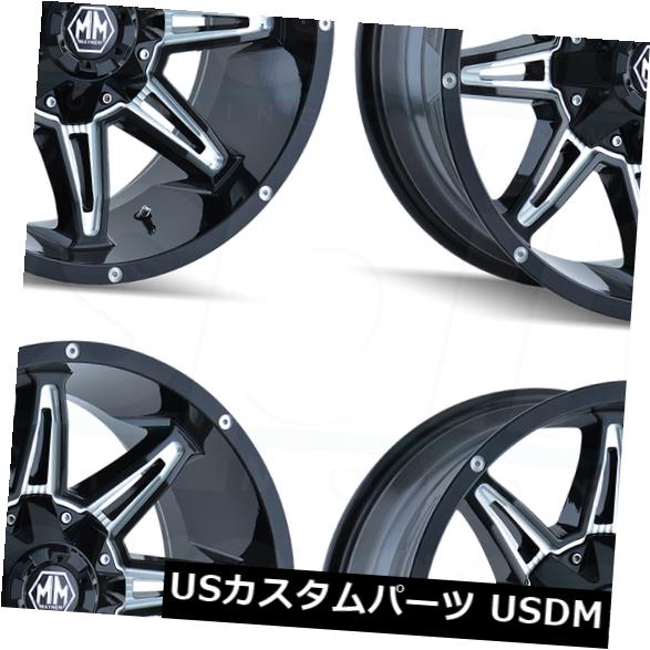 海外輸入ホイール 18x9メイヘムランページ8x6.5 / 8x170 18ブラックミルドホイールリムセット（4） 18x9 Mayhem Rampage 8x6.5/8x170 18 Black Milled Wheels Rims Set(4) 【並行輸入品】