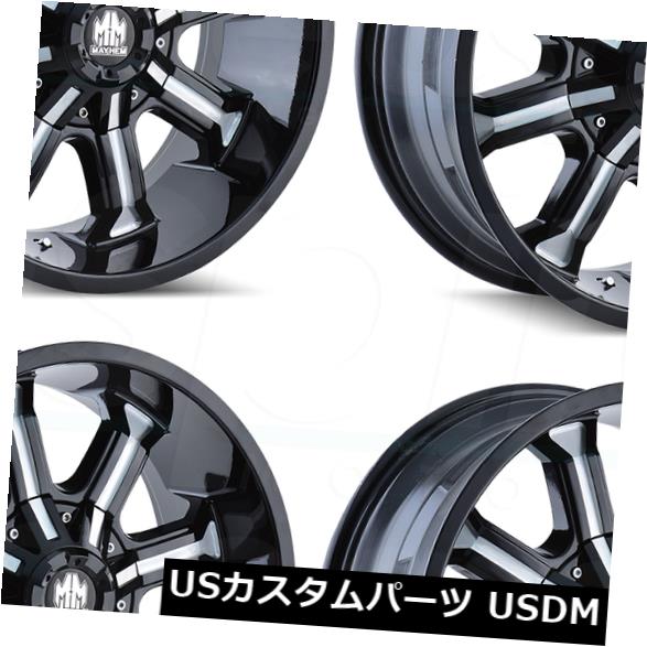 海外輸入ホイール 18x9メイヘムビースト5x5.5 / 5x150 -12ブラックミルドホイールリムセット(4) 18x9 Mayhem Beast 5x5.5/5x150 -12 Black Milled Wheels Rims Set(4) 【並行輸入品】