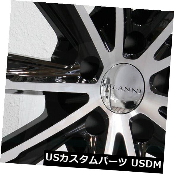 海外輸入ホイール 20x9 Milanni 471 Splinter 5x115 20ブラックマシニングホイールリムセット（4） 20x9 Milanni 471 Splinter 5x115 20 Black Machined Wheels Rims Set(4) 【並行輸入品】