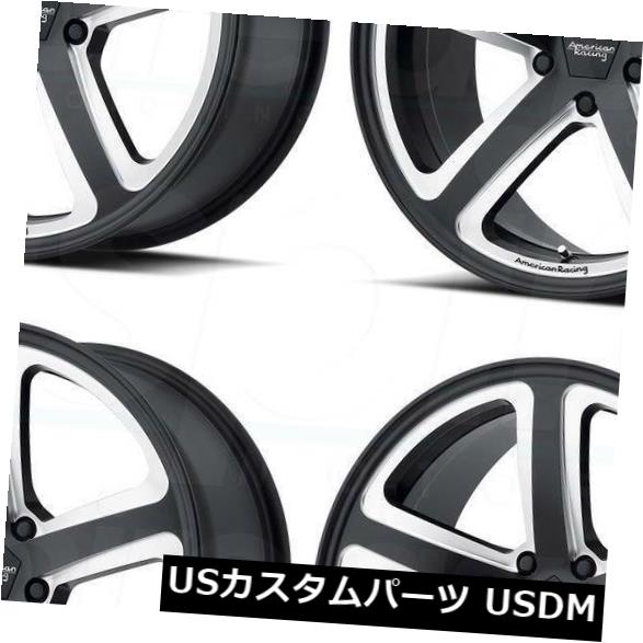 海外輸入ホイール 18x8 American Racing AR922ホットラップ5x114.3 / 5x4.5 38ブラックミルドホイールセット（4） 18x8 American Racing AR922 Hot Lap 5x114.3/5x4.5 38 Black Milled Wheels Set(4) 【並行輸入品】