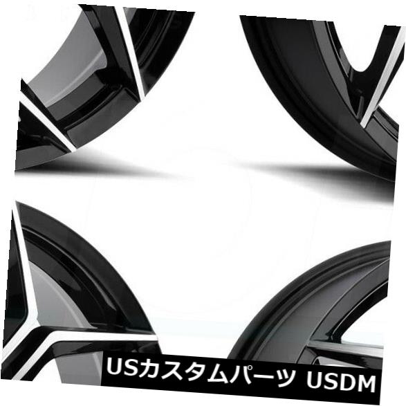海外輸入ホイール 20x8.5 MKW M121 5x114.3 / 5x120 35グロスブラックマシンホイールリムセット（4） 20x8.5 MKW M121 5x114.3/5x120 35 Gloss Black Machine Wheels Rims Set(4) 【並行輸入品】