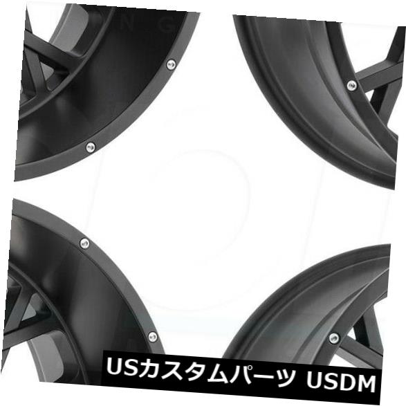 海外輸入ホイール 20x9 Vision 412ロッカー8x180 12サテンブラックホイールリムセット（4） 20x9 Vision 412 Rocker 8x180 12 Satin Black Wheels Rims Set(4) 【並行輸入品】 223,300円