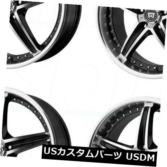 海外輸入ホイール 20x8.5 Motegi MR107 5x114.3 42ブラックマシンホイールリムセット（4） 20x8.5 Motegi MR107 5x114.3 42 Black Machine Wheels Rims Set(4) 【並行輸入品】 222,530円