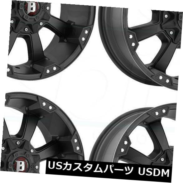 海外輸入ホイール 20x9 Ballistic 845 Morax 5x5.5 / 5x150 -12フラットブラックホイールリムセット（4） 20x9 Ballistic 845 Morax 5x5.5/5x150 -12 Flat Black Wheels Rims Set(4) 【並行輸入品】