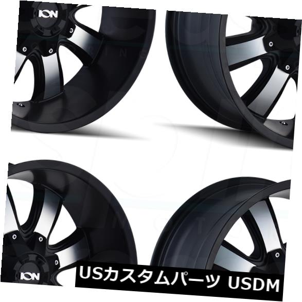 海外輸入ホイール 20x9イオン189 8x180 0サテンブラック機械加工ホイールリムセット(4) 20x9 Ion 189 8x180 0 Satin Black Machined Wheels Rims Set(4) 【並行輸入品】|カスタムパーツ WORLD倉庫