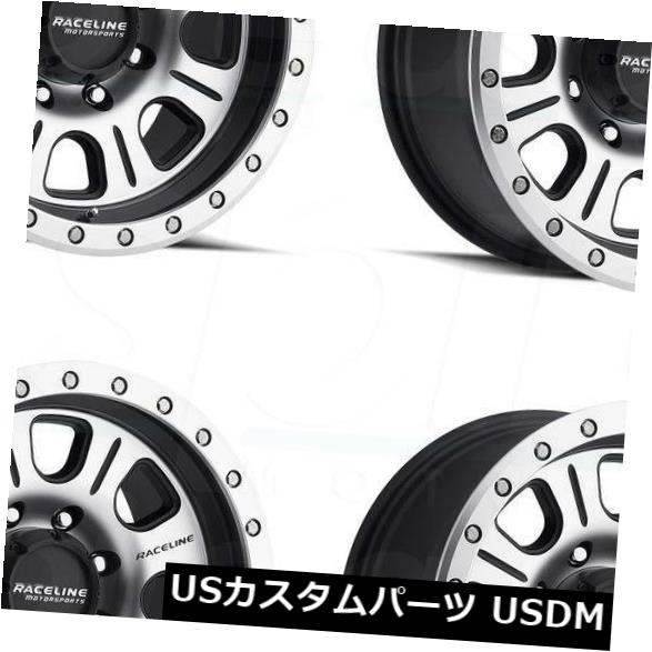 海外輸入ホイール 17x9 Raceline 928M Street Lock Monster 8x170 -12機械加工ブラックホイールRセット（4） 17x9 Raceline 928M Street Lock Monster 8x170 -12 Machined Black Wheels R Set(4) 【並行輸入品】