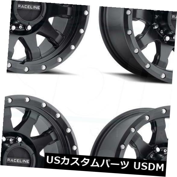 海外輸入ホイール 17x8.5 Raceline 934Bクラッチ6x135 18ブラックホイールリムセット（4） 17x8.5 Raceline 934B Clutch 6x135 18 Black Wheels Rims Set(4) 【並行輸入品】