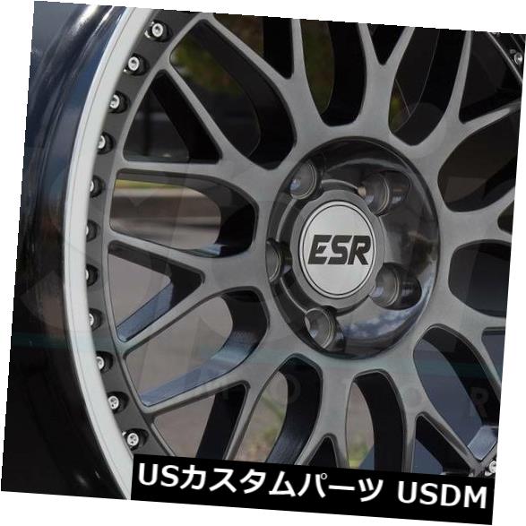 海外輸入ホイール 18x9.5 / 18x10.5 ESR SR01 SR1 5x120 35/22ガンメタルホイールリムセット（4） 18x9.5/18x10.5 ESR SR01 SR1 5x120 35/22 Gun Metal Wheels Rims Set(4) 【並行輸入品】