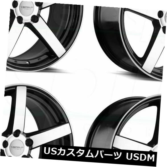 海外輸入ホイール 20x8.5 vs VS541 5x112 35ブラックマシンフェイスホイールリムセット(4) 20x8.5 Versus VS541 5x112 35 Black Machine Face Wheels Rims Set(4) 【並行輸入品】|カスタムパーツ WORLD倉庫