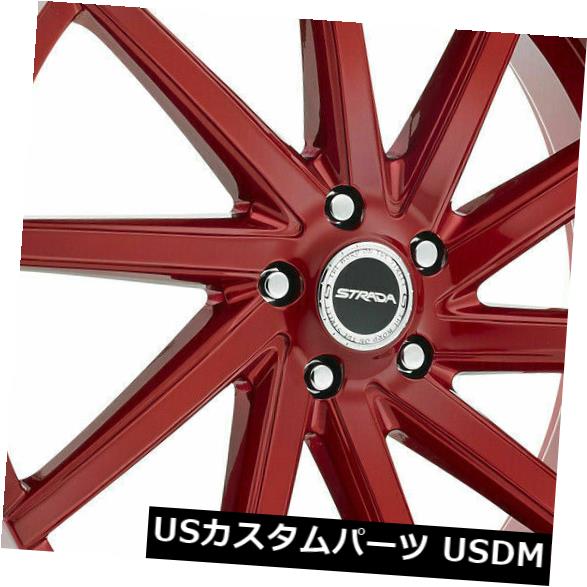 海外輸入ホイール 20x8.5 Strada S41 Sega 5x114.3 35キャンディレッドホイールリムセット（4） 20x8.5 Strada S41 Sega 5x114.3 35 Candy Red Wheels Rims Set(4) 【並行輸入品】
