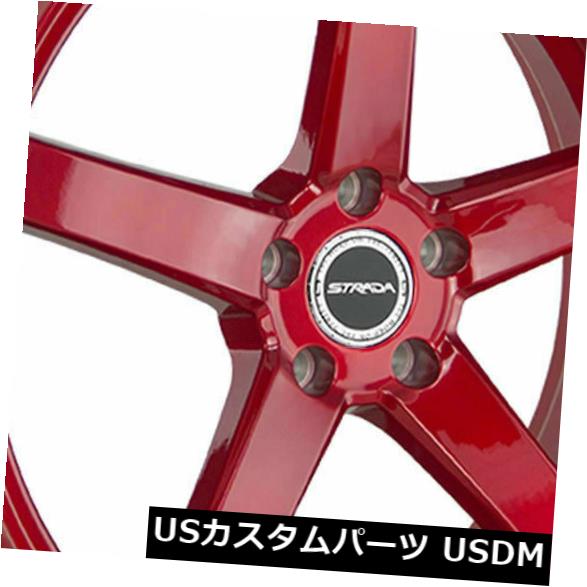 海外輸入ホイール 20x8.5 Strada S35 Perfetto 5x114.3 35レッドホイールリムセット（4） 20x8.5 Strada S35 Perfetto 5x114.3 35 Red Wheels Rims Set(4) 【並行輸入品】