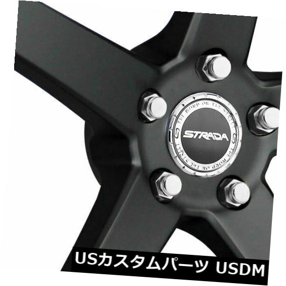 海外輸入ホイール 20x9.5 Strada S35 Perfetto 5x115 15ブラックホイールリムセット（4） 20x9.5 Strada S35 Perfetto 5x115 15 Black Wheels Rims Set(4) 【並行輸入品】