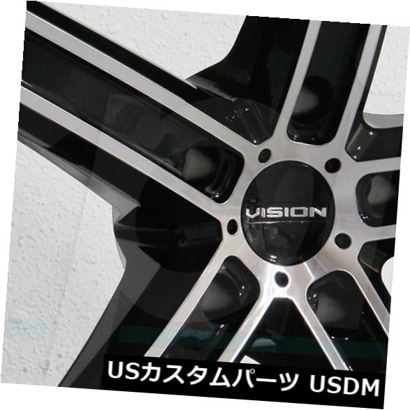 海外輸入ホイール 20x8.5 Vision 469 Boost 5x120 35ブラックマシニングホイールリムセット（4） 20x8.5 Vision 469 Boost 5x120 35 Black Machined Wheels Rims Set(4) 【並行輸入品】