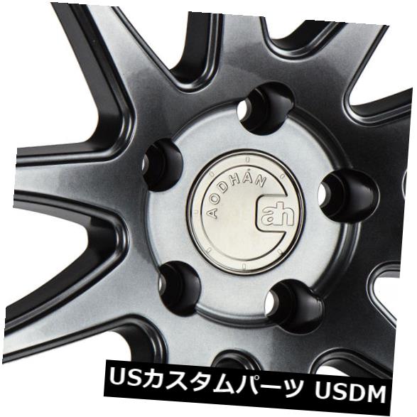 海外輸入ホイール 18x9.5 / 18x10.5 Aodhan DS02 DS2 5x112 30/22ハイパーブラックホイールリムセット（4） 18x9.5/18x10.5 Aodhan DS02 DS2 5x112 30/22 Hyper Black Wheels Rims Set(4) 【並行輸入品】
