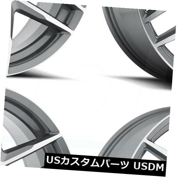 海外輸入ホイール 20x8.5 MKW A613 5x114.3 / 5x120 20グレーマシンフェイスホイールリムセット（4） 20x8.5 MKW A613 5x114.3/5x120 20 Grey Machine Face Wheels Rims Set(4) 【並行輸入品】