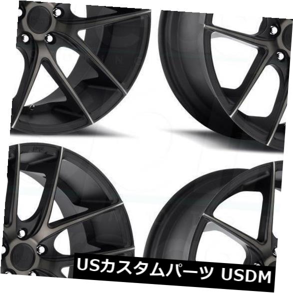海外輸入ホイール 17x8ニッチタルガM130 5x114.3 40ブラックマシニングホイールリムセット（4） 17x8 Niche Targa M130 5x114.3 40 Black Machined Wheels Rims Set(4) 【並行輸入品】